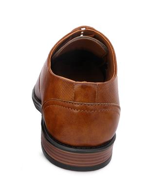 tan synthetic & mesh laceup brouges - 18396841 - Standard Image - 2