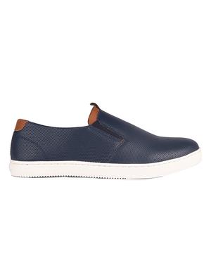 navy synthetic slip on sneakers - 18396847 - Standard Image - 2