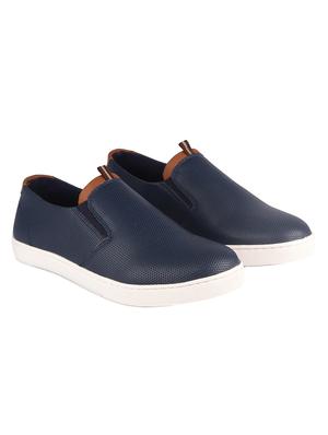 navy synthetic slip on sneakers - 18396847 - Standard Image - 3