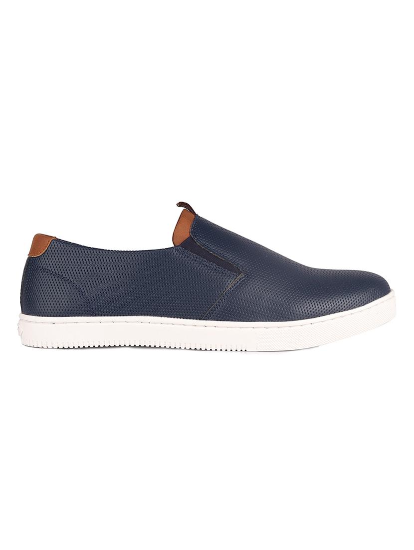 navy synthetic slip on sneakers - 18396847 - Zoom Image - 2