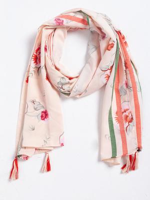 pink printed scarf - 18396962 - Standard Image - 2