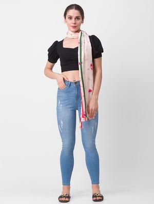 pink printed scarf - 18396962 - Standard Image - 3