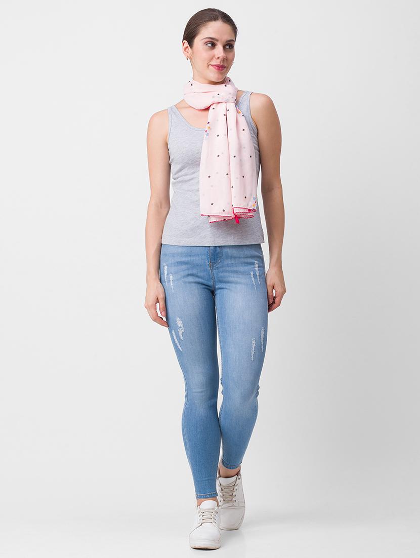 pink printed scarf - 18396963 - Zoom Image - 3