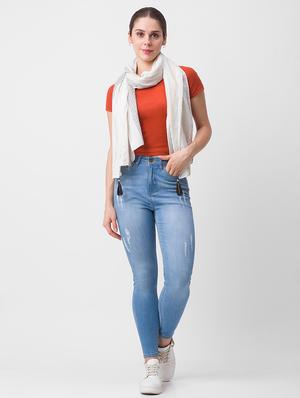 white printed scarf - 18396965 - Standard Image - 3
