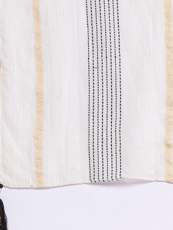 white printed scarf - 18396965 - Zoom Image - 4