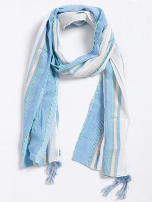 blue printed scarf - 18396966 - Standard Image - 2