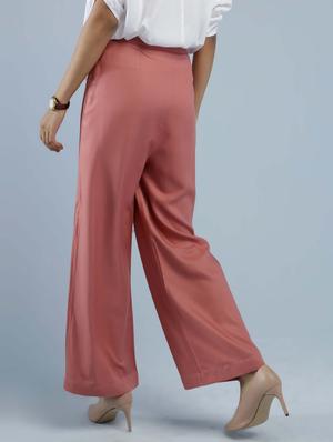 high rise solid flat front trouser - 18397050 - Standard Image - 3