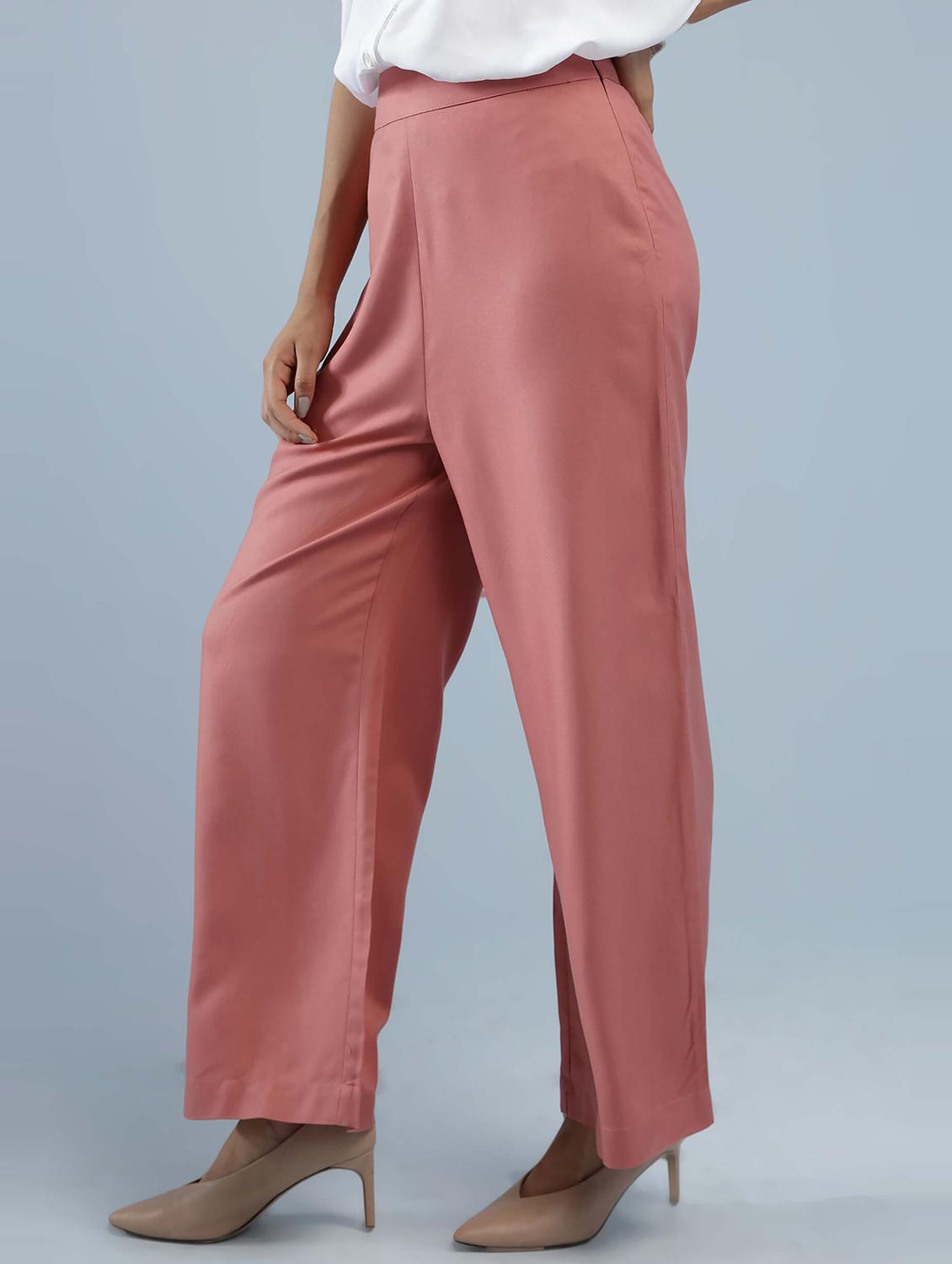 high rise solid flat front trouser - 18397050 - Zoom Image - 2