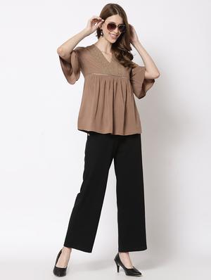 bell sleeved lace detail peplum top - 18397063 - Standard Image - 4