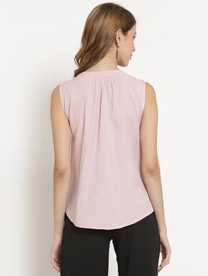 tie up neck solid top - 18397068 - Standard Image - 3
