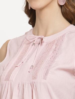 tie up neck solid top - 18397068 - Standard Image - 5