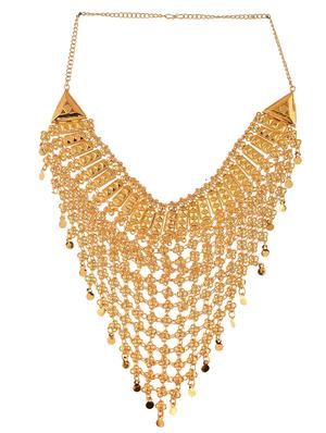 gold plated handcrafted layered heavy necklace - 18397101 - Standard Image - 2