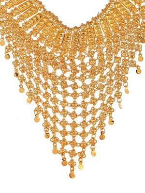 gold plated handcrafted layered heavy necklace - 18397101 - Standard Image - 3