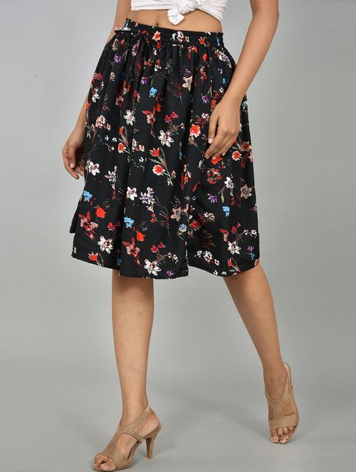 mid rise floral flared skirt - 18397355 - Very Small Image - 1