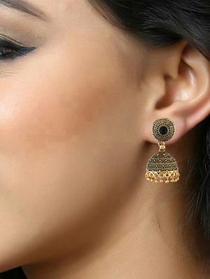 multi colored brass jhumka earring - 18397435 - Standard Image - 2