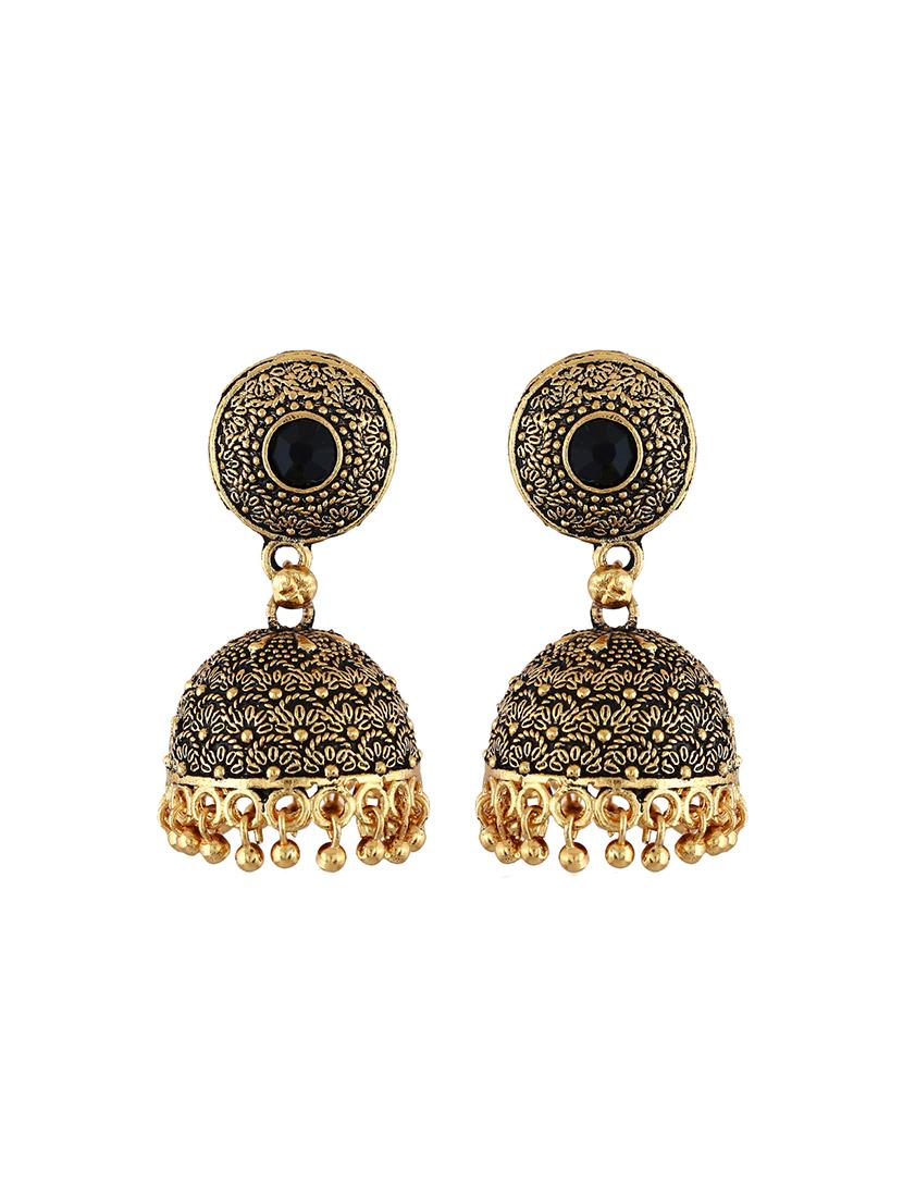 multi colored brass jhumka earring - 18397435 - Zoom Image - 1