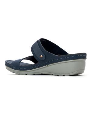 sharon by khadim's synthetic pu sole navy decorative heels for women - 18397731 - Standard Image - 3