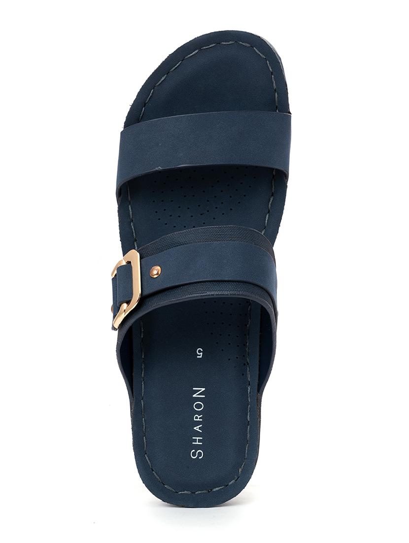 sharon by khadim's synthetic pu sole navy decorative heels for women - 18397731 - Zoom Image - 4