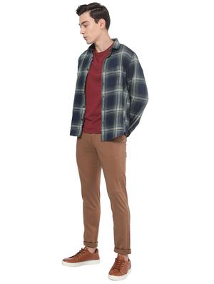 brown solid casual trouser - 18398377 - Standard Image - 4