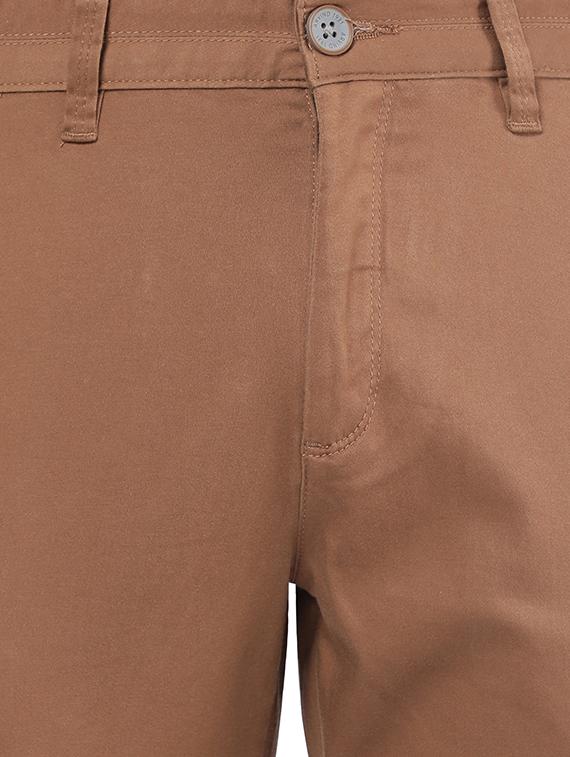 brown solid casual trouser - 18398377 - Zoom Image - 5