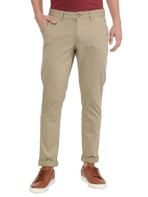 green solid chinos casual trouser - 18398384 -  Standard Image - 0