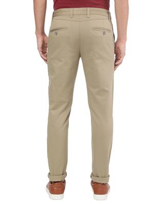 green solid chinos casual trouser - 18398384 - Standard Image - 3