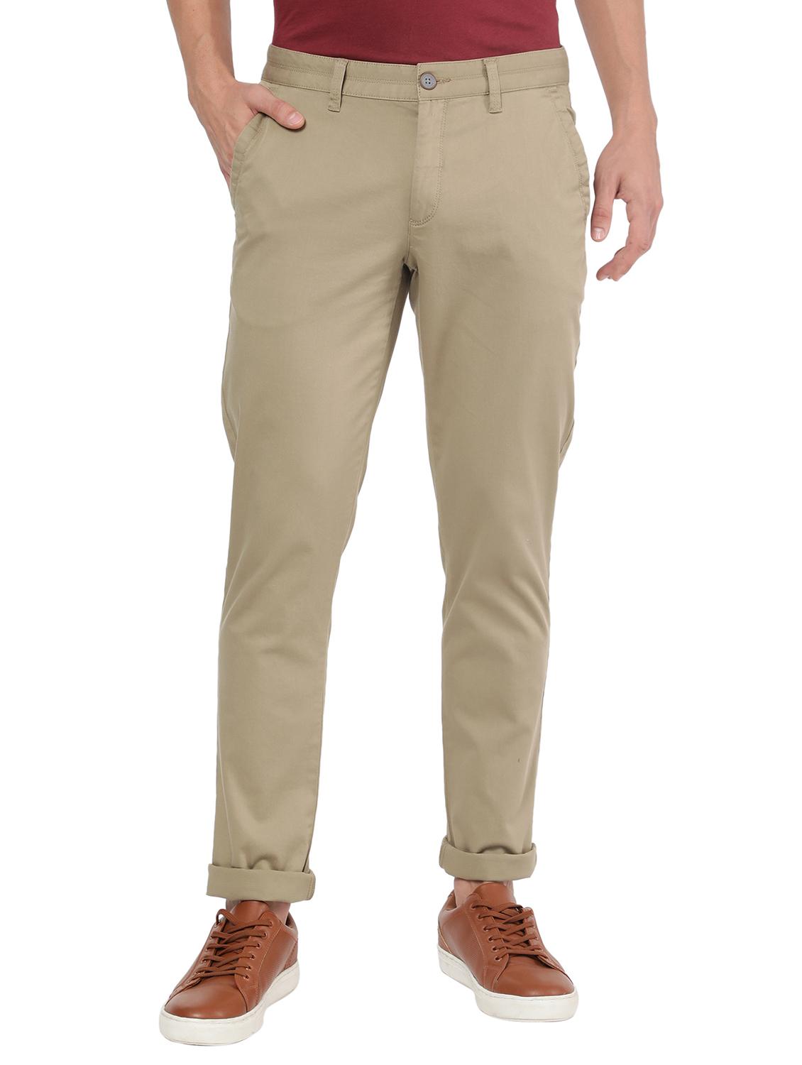 green solid chinos casual trouser - 18398384 - Zoom Image - 1