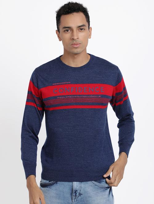 blue printed pullover - 18398654 - Standard Image - 1