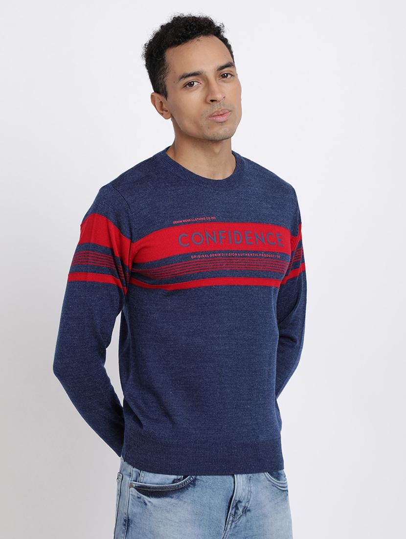 blue printed pullover - 18398654 - Zoom Image - 2