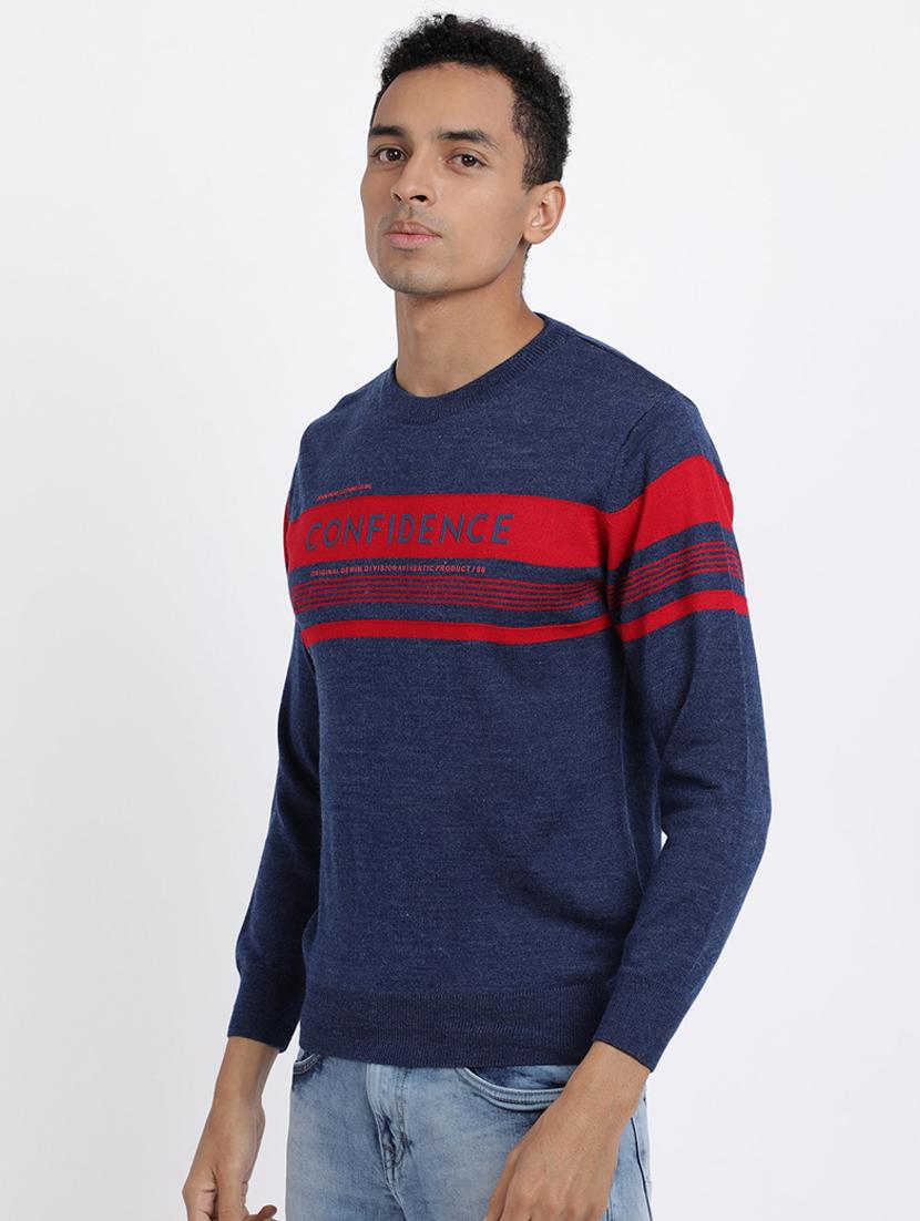 blue printed pullover - 18398654 - Zoom Image - 3