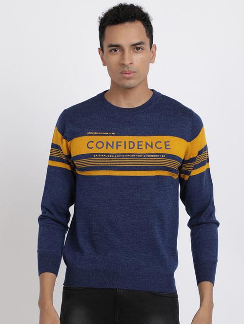 blue printed pullover - 18398655 - Standard Image - 1