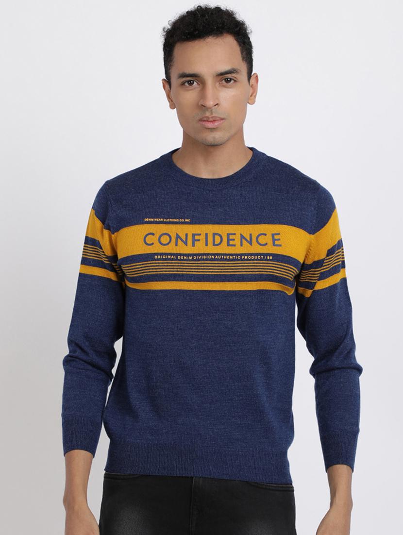 blue printed pullover - 18398655 - Zoom Image - 1