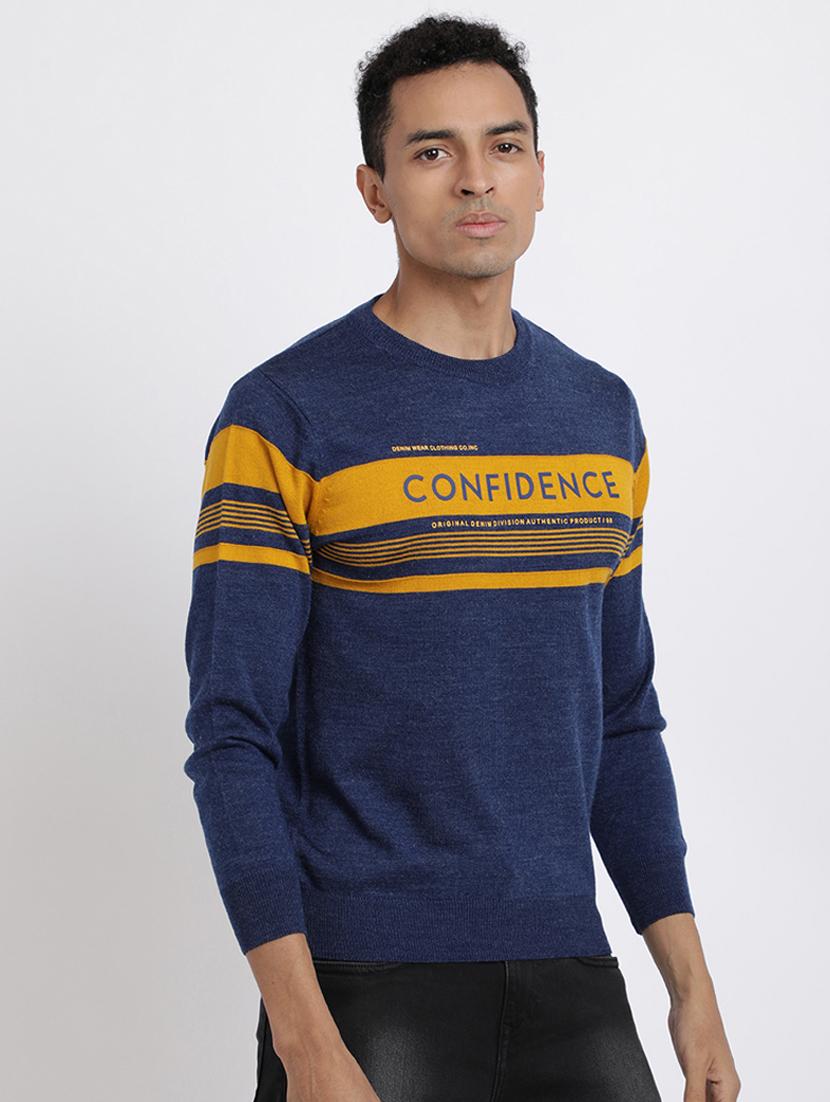 blue printed pullover - 18398655 - Zoom Image - 2