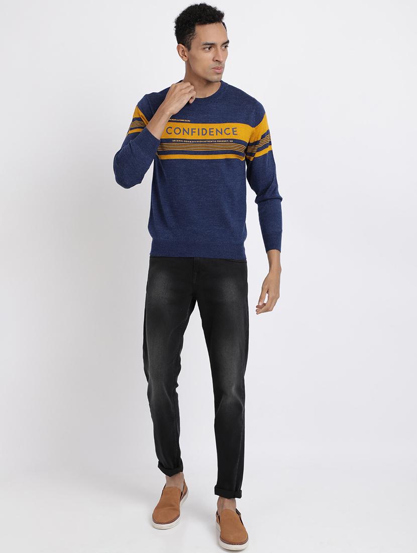 blue printed pullover - 18398655 - Zoom Image - 4