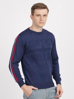 navy blue solid pullover - 18398660 - Standard Image - 2
