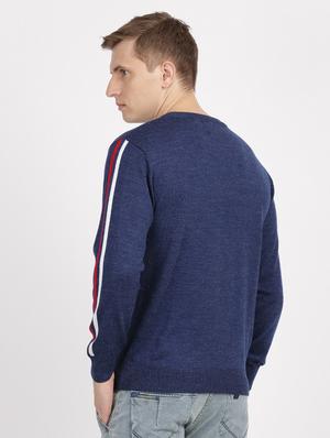 navy blue solid pullover - 18398660 - Standard Image - 4