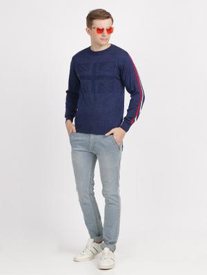 navy blue solid pullover - 18398660 - Standard Image - 5