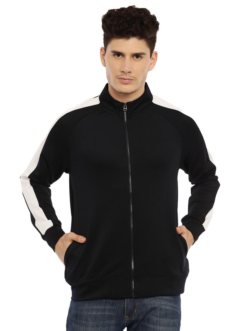 black solid hooded casual jacket - 18398842 - Zoom Image - 1