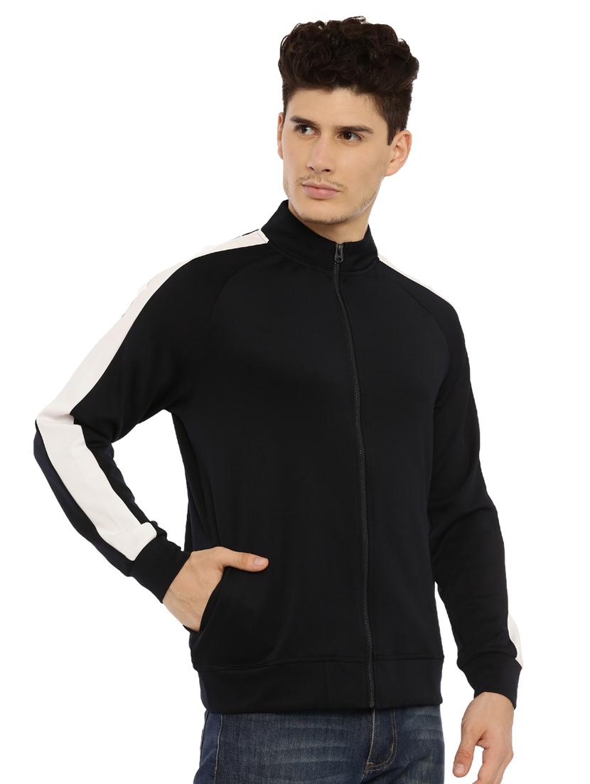 black solid hooded casual jacket - 18398842 - Zoom Image - 2