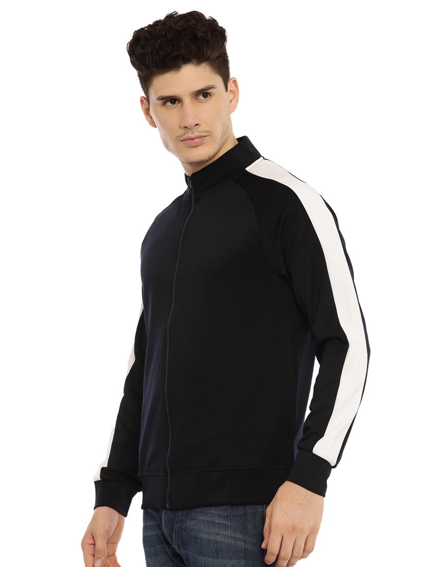 black solid hooded casual jacket - 18398842 - Zoom Image - 3