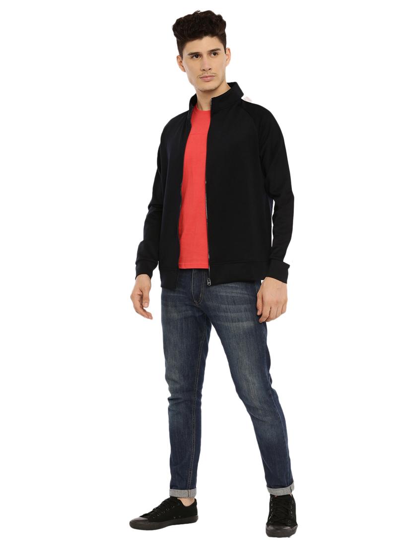 black solid hooded casual jacket - 18398842 - Zoom Image - 5