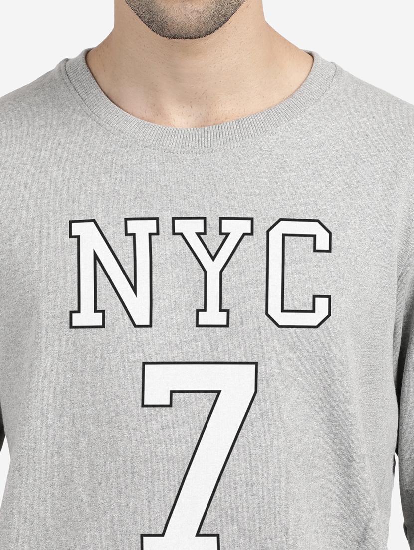grey front print sweatshirt - 18398905 - Zoom Image - 5