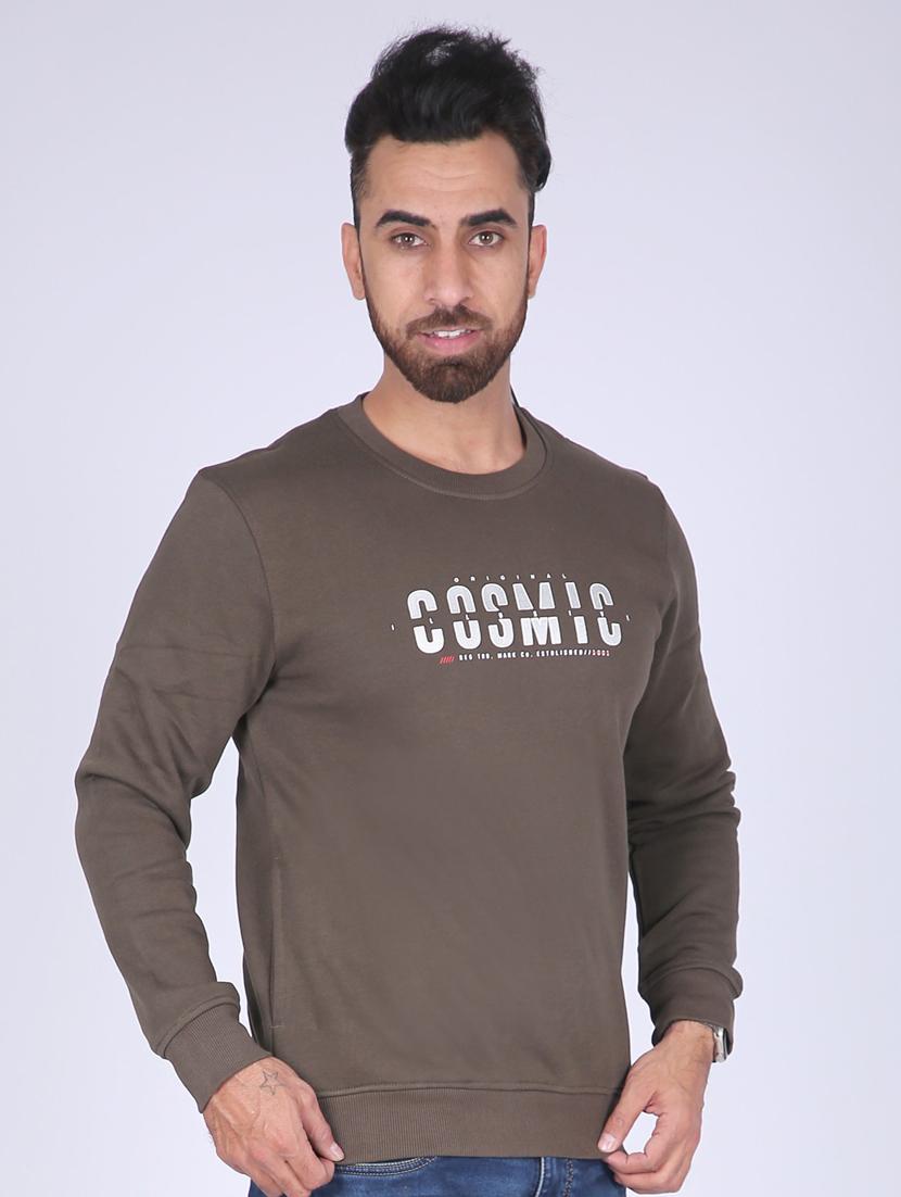 olive-green chest print sweatshirt - 18399048 - Zoom Image - 2