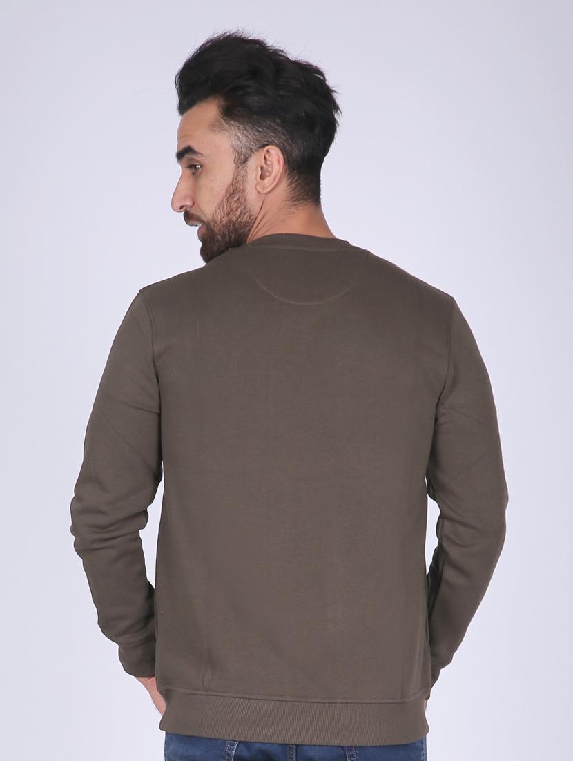 olive-green chest print sweatshirt - 18399048 - Zoom Image - 4