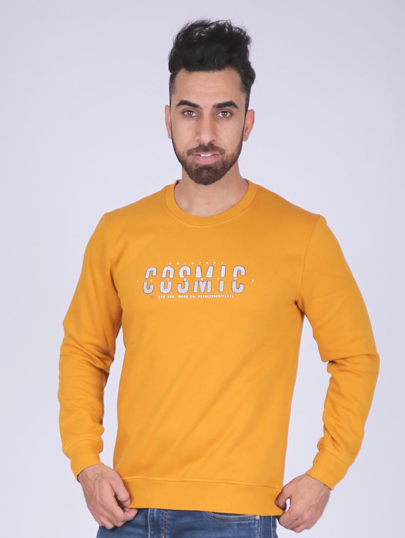 yellow chest print sweatshirt - 18399049 - Zoom Image - 3
