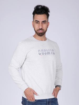 grey chest print sweatshirt - 18399050 - Standard Image - 3