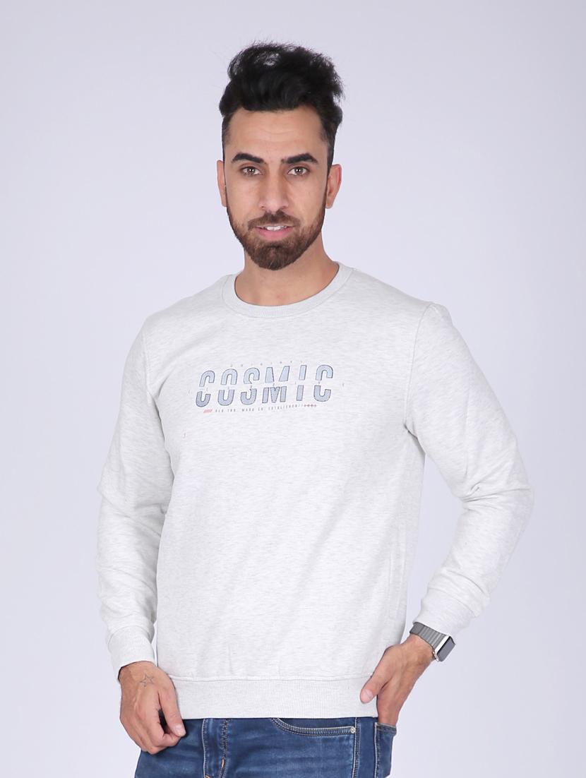 grey chest print sweatshirt - 18399050 - Zoom Image - 2