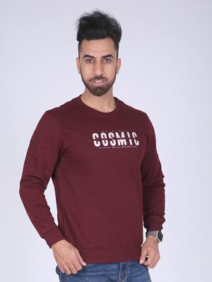 maroon chest print sweatshirt - 18399051 - Standard Image - 2