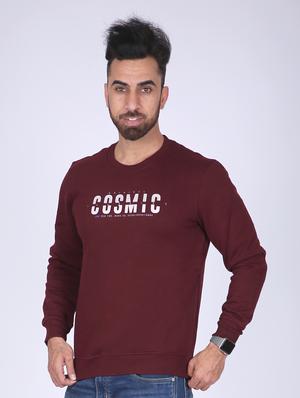 maroon chest print sweatshirt - 18399051 - Standard Image - 3