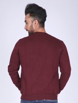 maroon chest print sweatshirt - 18399051 - Standard Image - 4